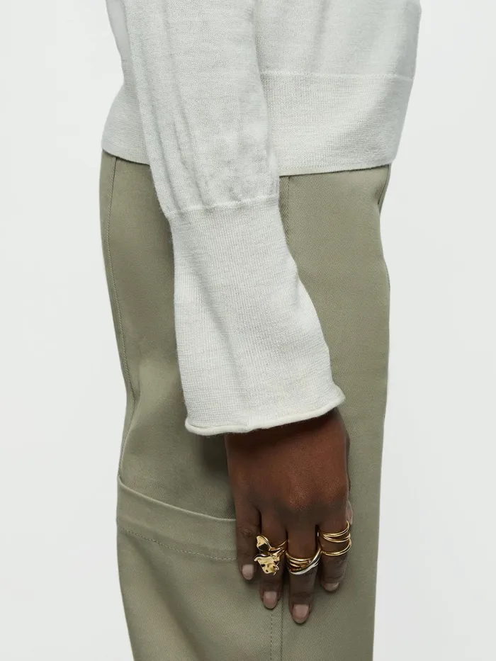 Jigsaw Knitwear and Cashmere Women Merino Crew Neck Jumper Cream
