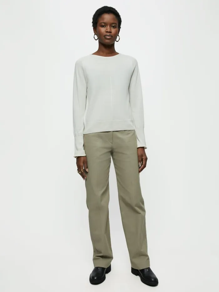 Jigsaw Knitwear and Cashmere Women Merino Crew Neck Jumper Cream