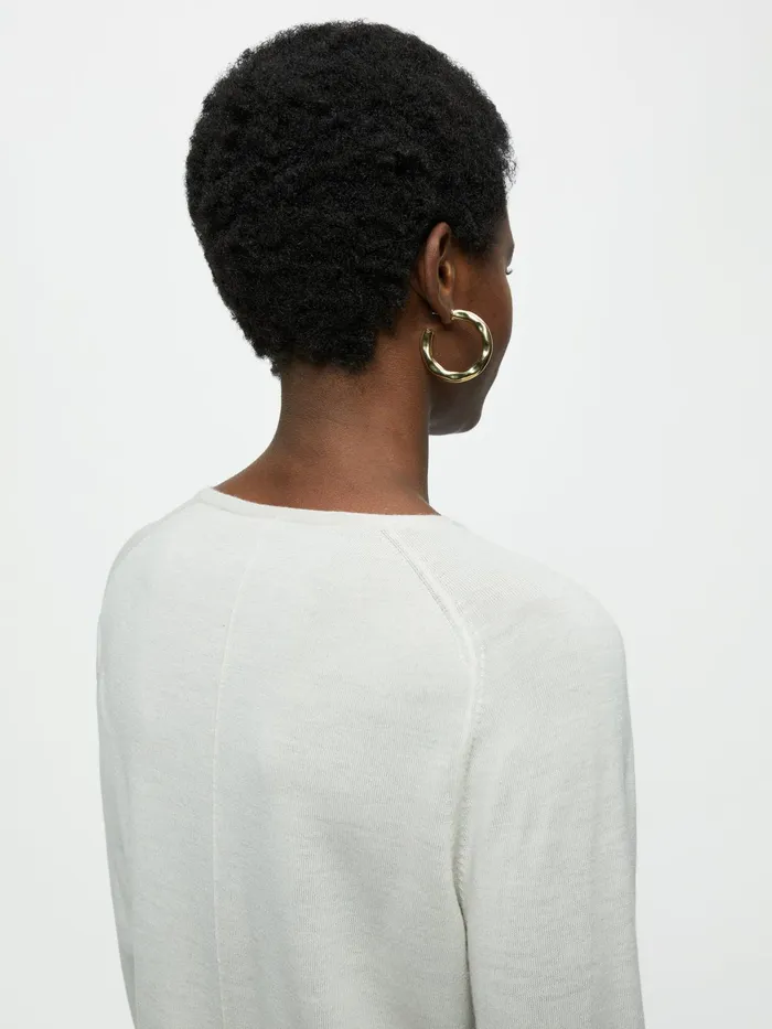 Jigsaw Knitwear and Cashmere Women Merino Crew Neck Jumper Cream
