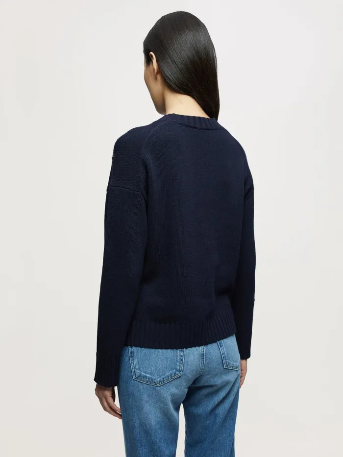 Jigsaw Knitwear and Cashmere Women Snowflake Beaded Jumper Blue