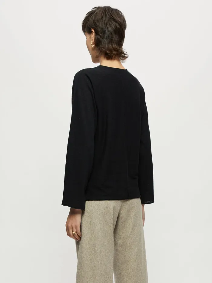 Jigsaw Knitwear and Cashmere Women Superfine Long Sleeve Jumper Black