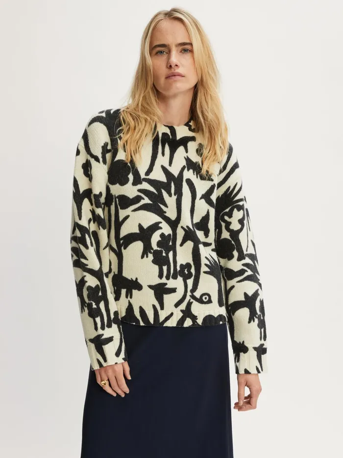 Jigsaw Knitwear and Cashmere Women Woodland Shadow Jumper Cream