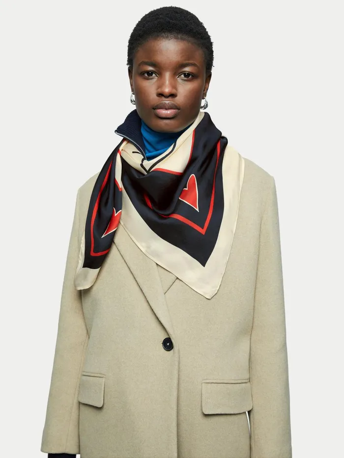 Jigsaw Ponchos and Scarves Women Mine Silk Scarf Cream