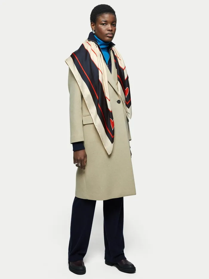 Jigsaw Ponchos and Scarves Women Mine Silk Scarf Cream