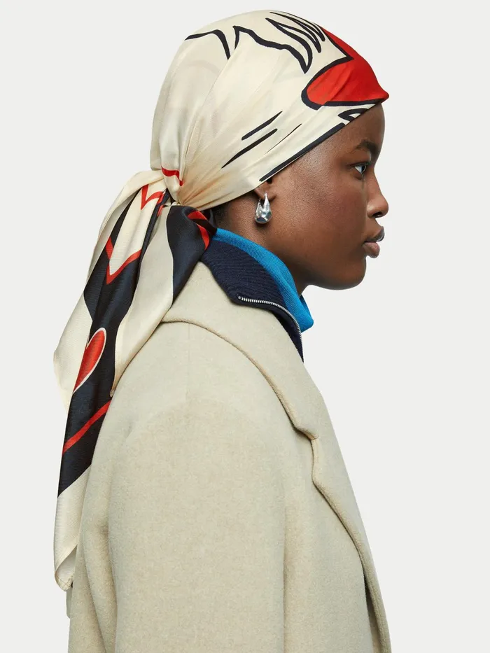 Jigsaw Ponchos and Scarves Women Mine Silk Scarf Cream