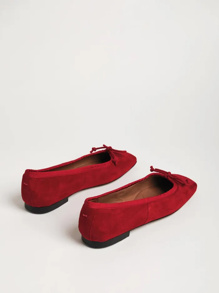 Jigsaw Shoes and Sandals Women Chiswick Suede Ballerinas Red