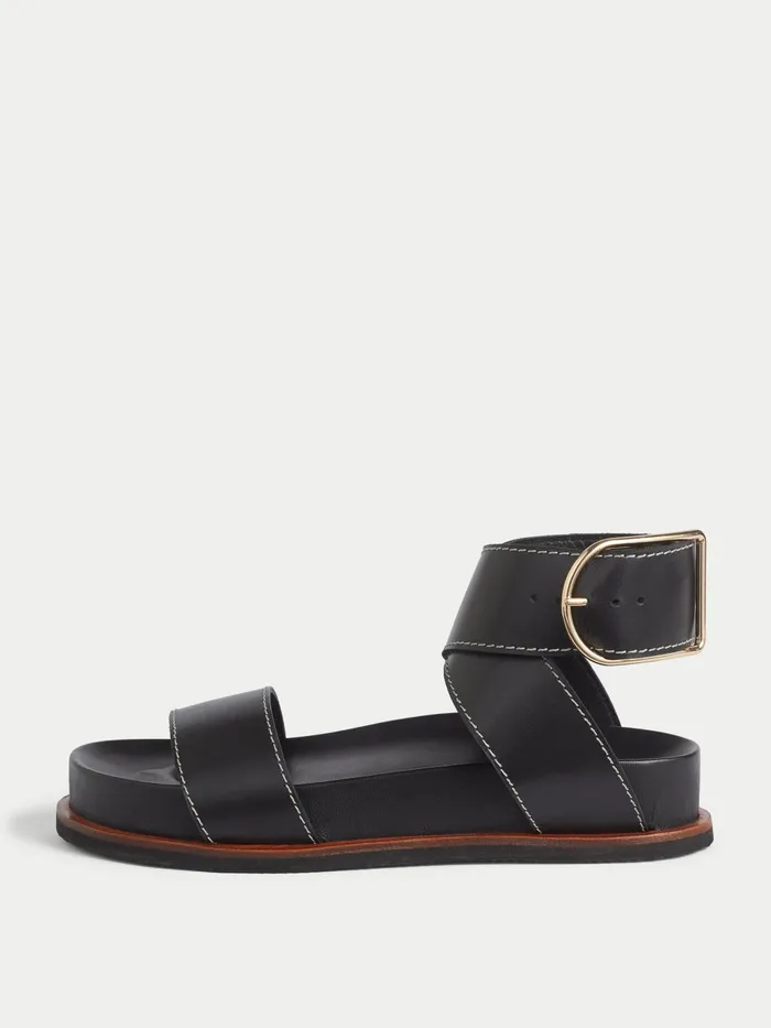Jigsaw Shoes and Sandals Women Crowle Leather Footbed Sandal Black