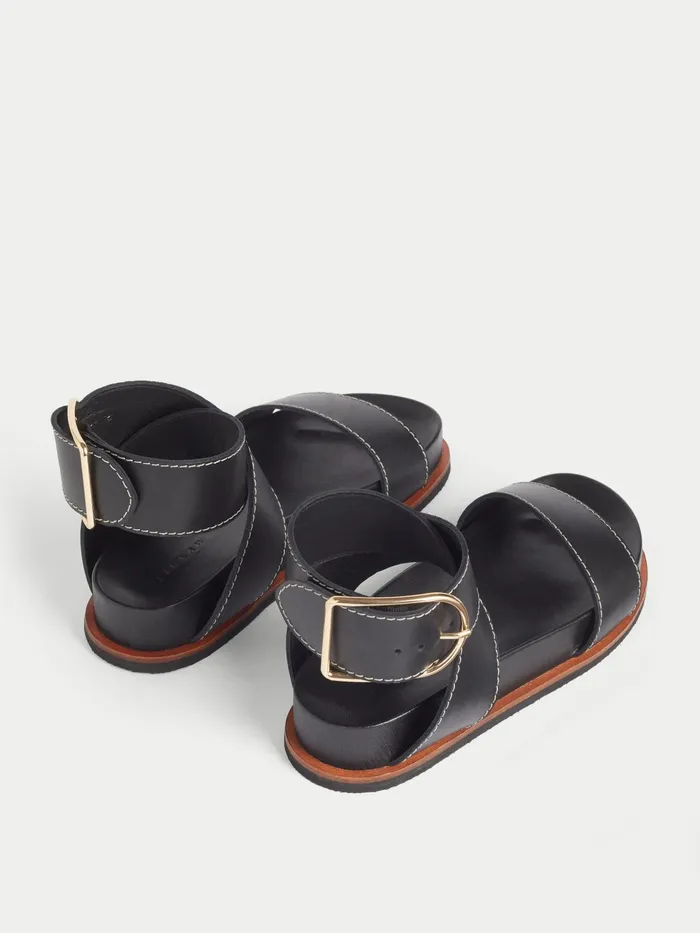 Jigsaw Shoes and Sandals Women Crowle Leather Footbed Sandal Black