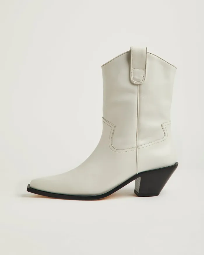 Jigsaw Shoes and Sandals Women Woods Leather Western Boot White
