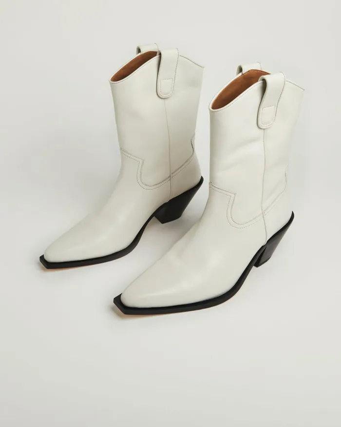 Jigsaw Shoes and Sandals Women Woods Leather Western Boot White