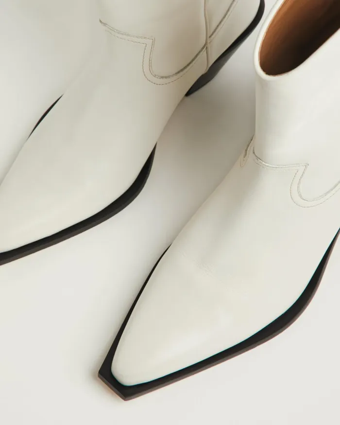 Jigsaw Shoes and Sandals Women Woods Leather Western Boot White