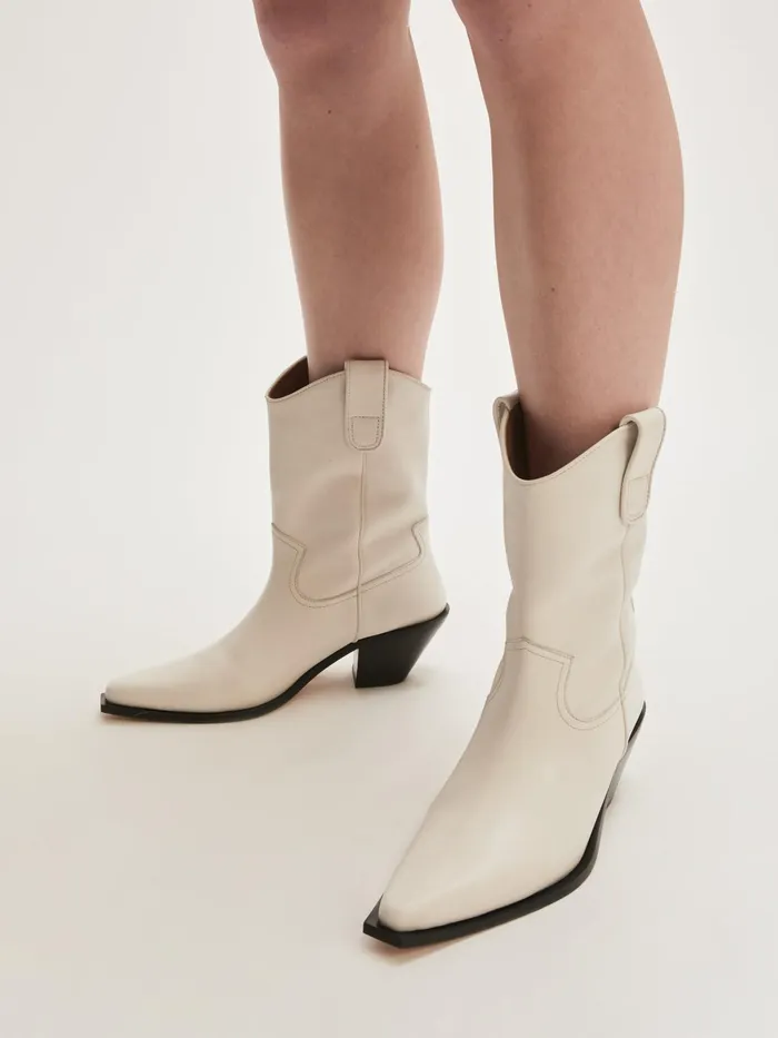 Jigsaw Shoes and Sandals Women Woods Leather Western Boot White