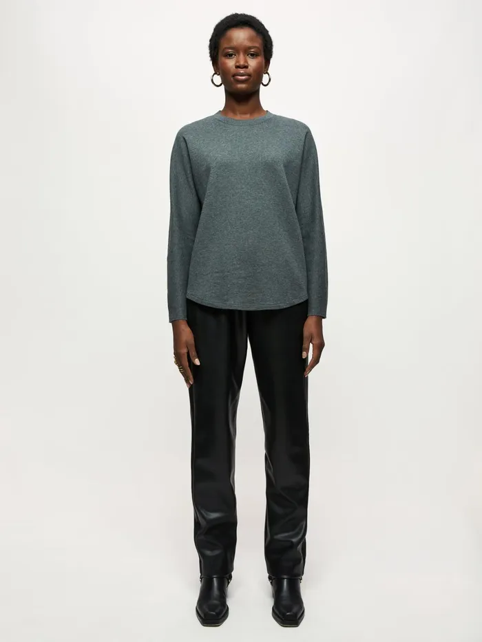 Jigsaw Tshirts Women Double Face Jersey Jumper Grey