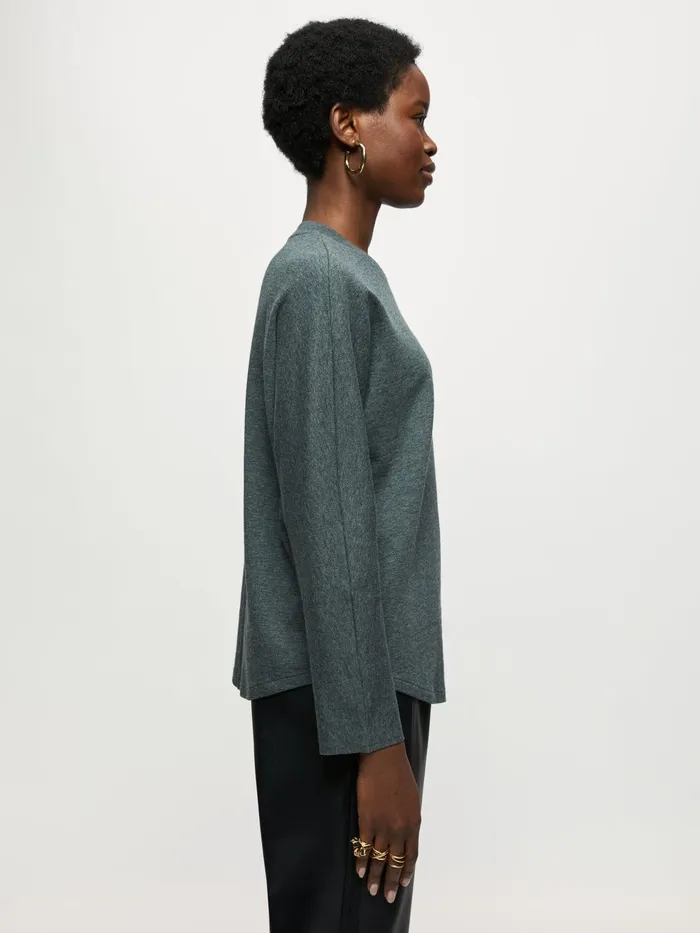 Jigsaw Tshirts Women Double Face Jersey Jumper Grey