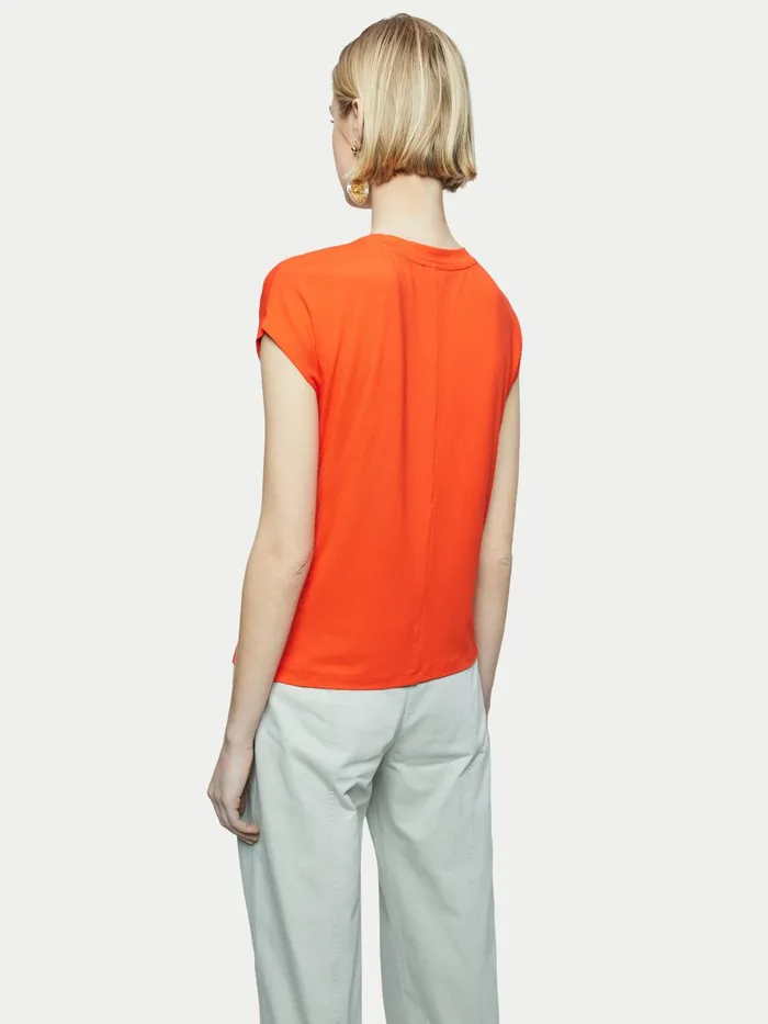 Jigsaw Tshirts Women Whitby Cap Sleeve Tee Red