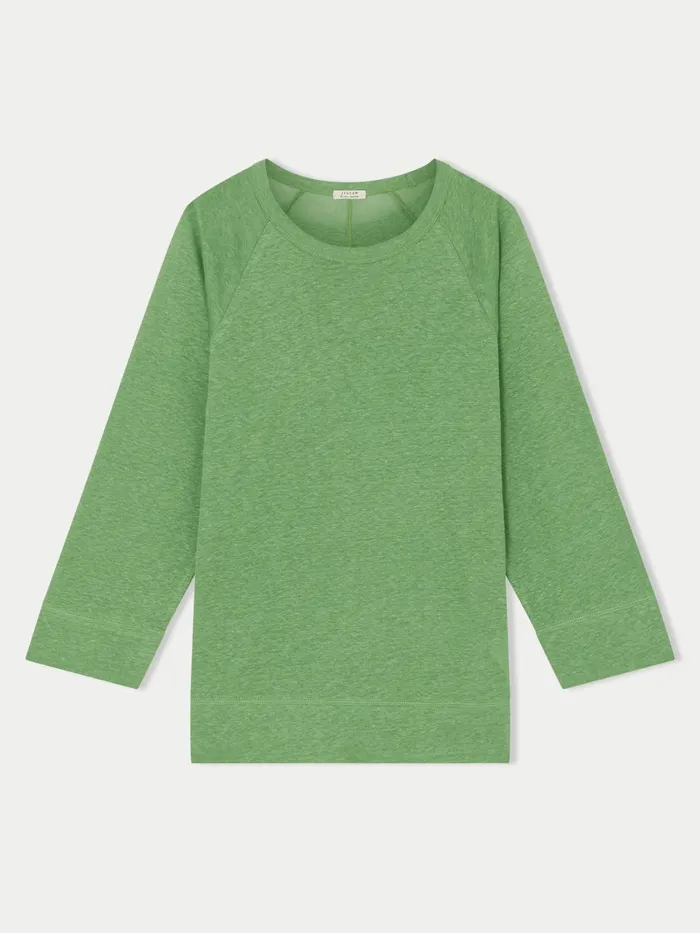 Jigsaw Tops Women Linen Raglan Top Green