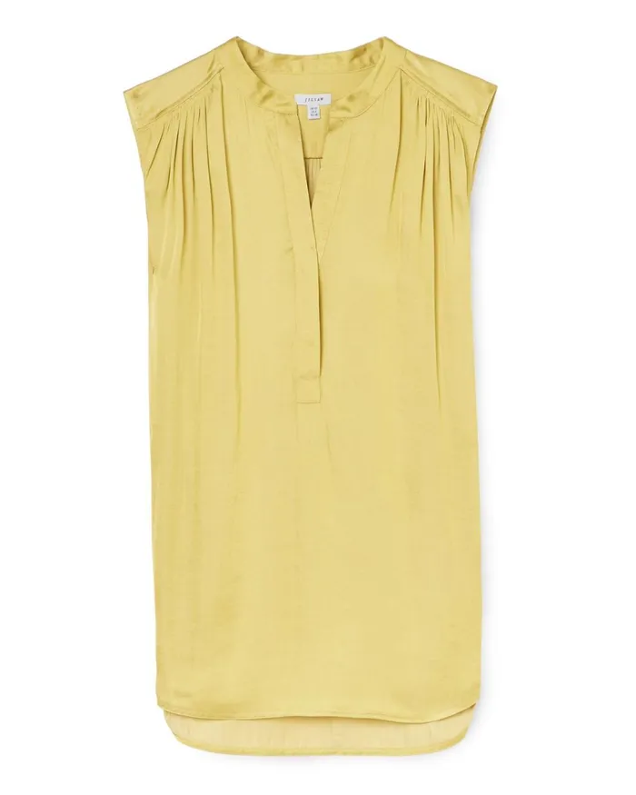 Jigsaw Tops Women Recycled Satin Sleeveless Top Green