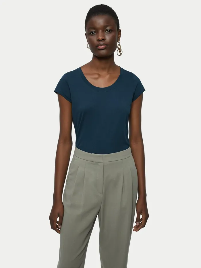 Jigsaw Tops Women Supima Short Sleeve TShirt Green