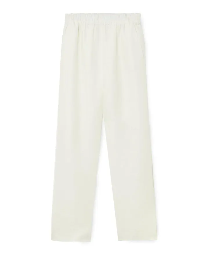 Jigsaw Trousers Women Herringbone Linen Trousers White