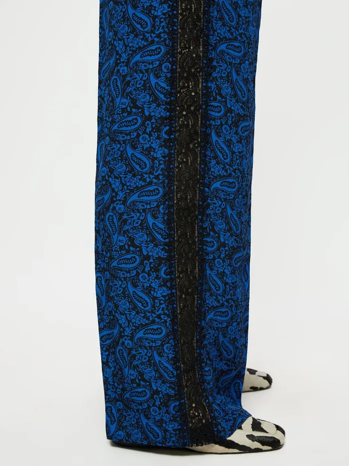 Jigsaw Trousers Women Klein Paisley Lace Trouser Blue