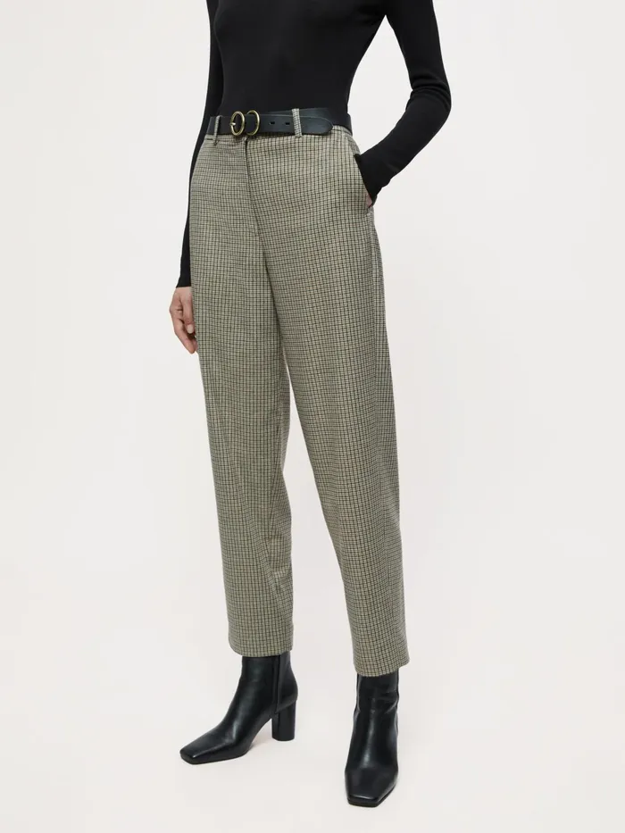 Jigsaw Trousers Women Nevis Check Trouser Cream