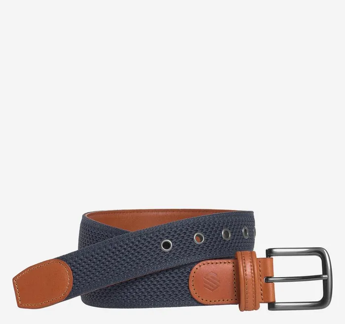 Johnston and Murphy Amherst Knit Belt Navy Men Belts