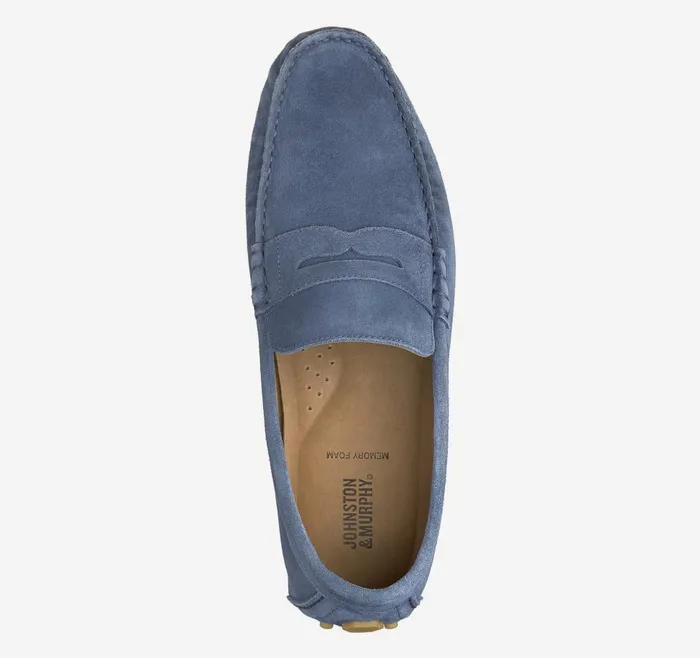 Johnston and Murphy Athens Penny Denim Suede Men SlipOns Johnston and Murphy Athens Penny Denim Suede Men SlipOns