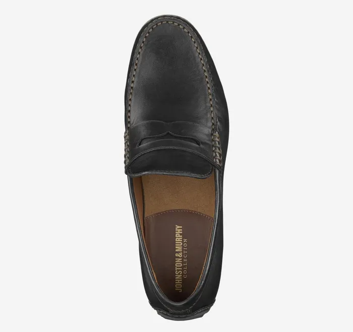 Johnston and Murphy Baldwin Driver Penny Black Sheepskin Men SlipOns Johnston and Murphy Baldwin Driver Penny Black Sheepskin Men SlipOns