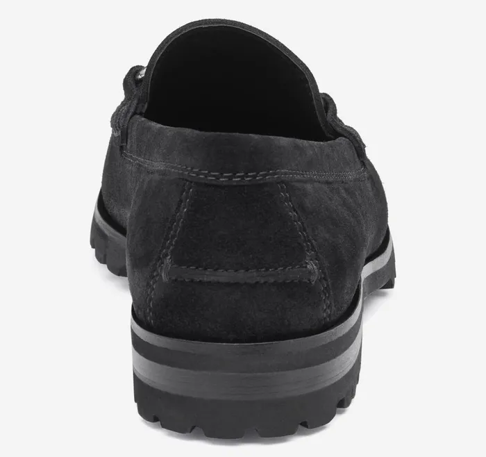 Johnston and Murphy Baldwin Lug Bit Black English Suede Men SlipOns Johnston and Murphy Baldwin Lug Bit Black English Suede Men SlipOns