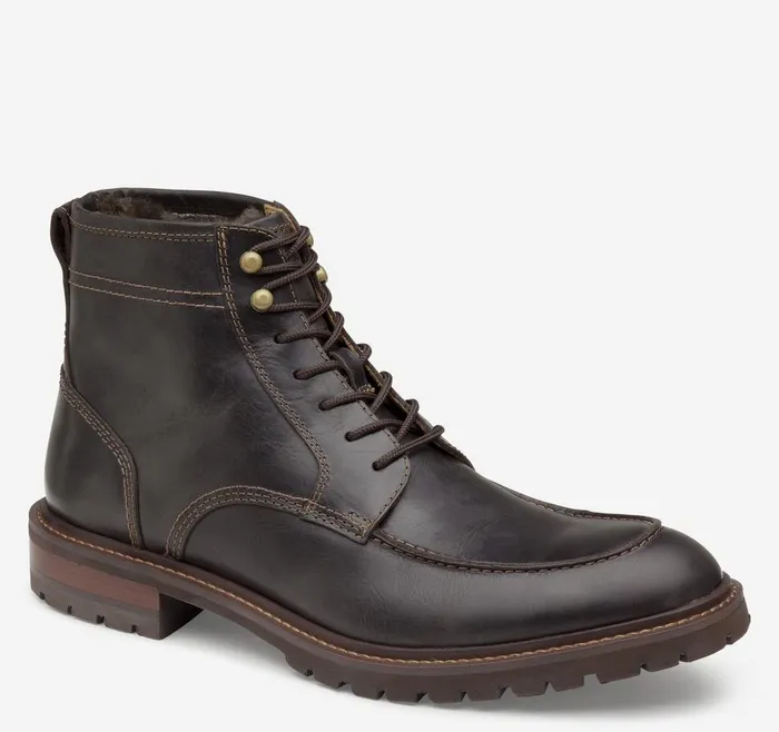 Johnston and Murphy Barrett Moc Toe Shearling Boot Dark Brown Full Grain Men Boots Johnston and Murphy Barrett Moc Toe Shearling Boot Dark Brown Full Grain Men Boots
