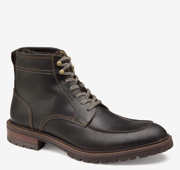 Johnston and Murphy Barrett Moc Toe Shearling Boot Dark Brown Full Grain Men Boots Johnston and Murphy Barrett Moc Toe Shearling Boot Dark Brown Full Grain Men Boots