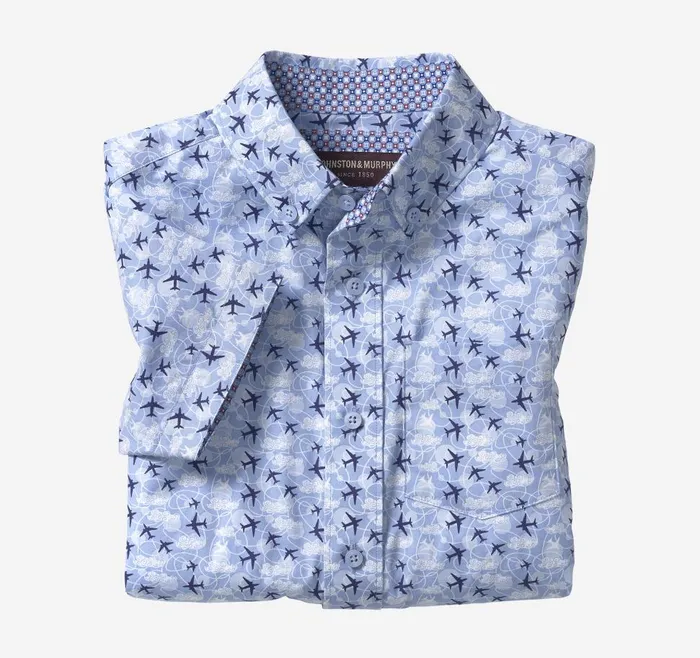 Johnston and Murphy Boys ShortSleeve Printed Shirt Airplane Boys Shirts