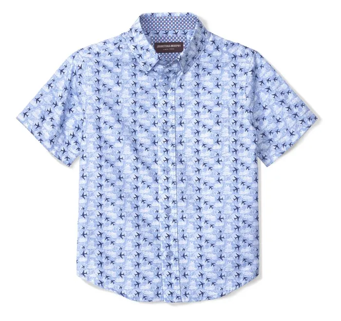 Johnston and Murphy Boys ShortSleeve Printed Shirt Airplane Boys Shirts Johnston and Murphy Boys ShortSleeve Printed Shirt Airplane Boys Shirts