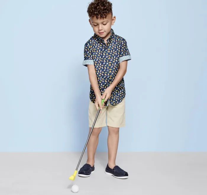 Johnston and Murphy Boys ShortSleeve Printed Shirt Navy Pineapple Boys Shirts Johnston and Murphy Boys ShortSleeve Printed Shirt Navy Pineapple Boys Shirts