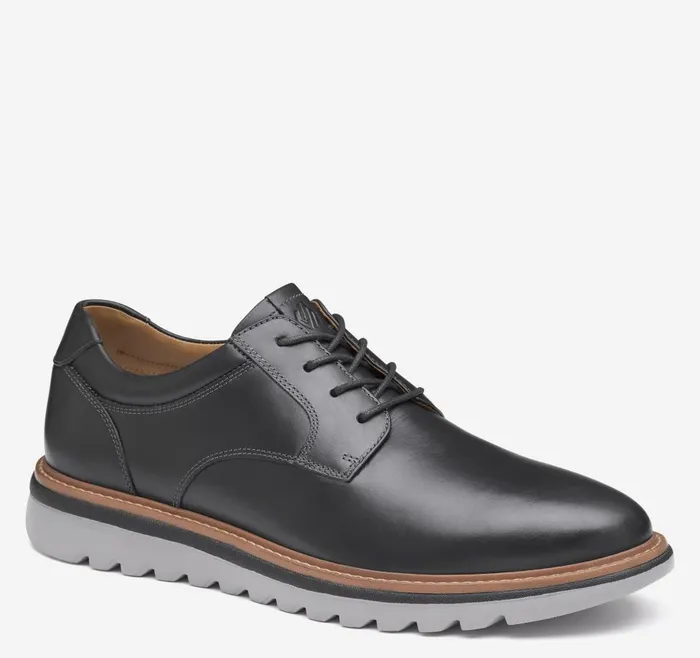 Johnston and Murphy Braydon Plain Toe Black Full Grain Men LaceUps