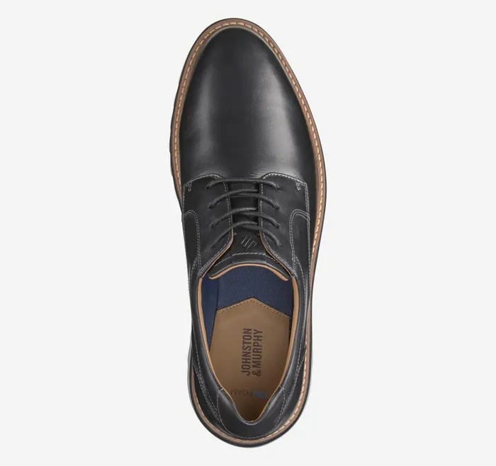 Johnston and Murphy Braydon Plain Toe Black Full Grain Men LaceUps Johnston and Murphy Braydon Plain Toe Black Full Grain Men LaceUps