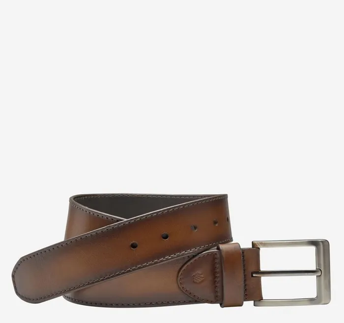 Johnston and Murphy Burnished Edge Belt Brown Men Belts