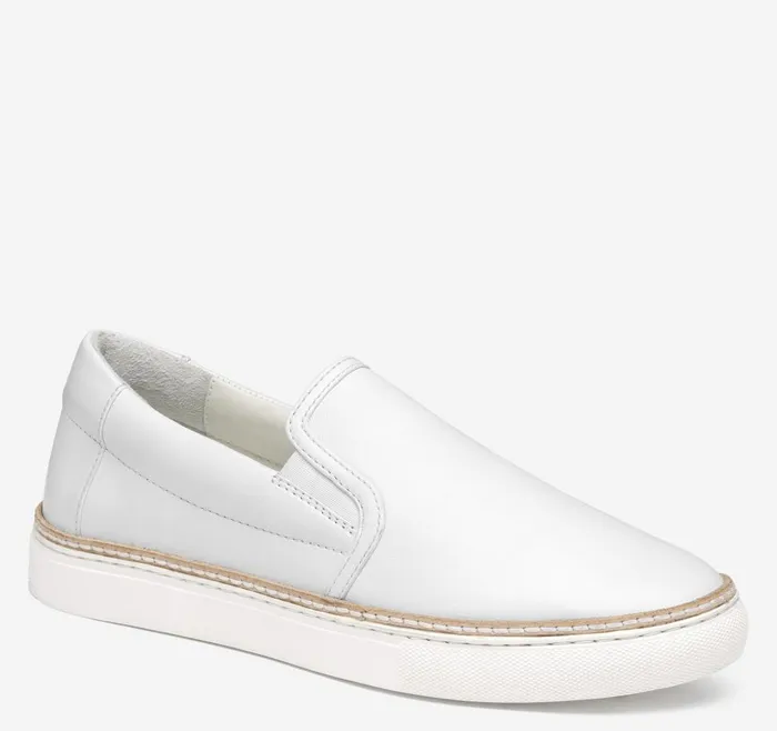 Johnston and Murphy Callie DoubleGore SlipOn White Glove Leather Women Mules and Loafers Johnston and Murphy Callie DoubleGore SlipOn White Glove Leather Women Mules and Loafers