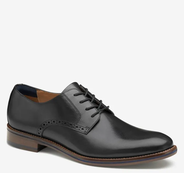 Johnston and Murphy Conard 20 Plain Toe Black Full Grain Men LaceUps