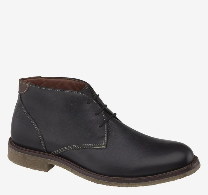Johnston and Murphy Copeland Chukka Black Tumbled Full Grain Men Boots