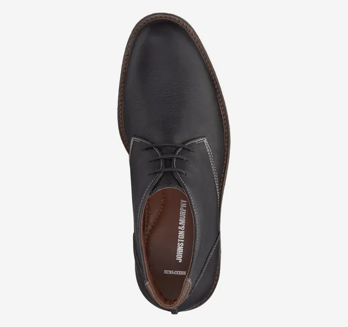 Johnston and Murphy Copeland Chukka Black Tumbled Full Grain Men Boots Johnston and Murphy Copeland Chukka Black Tumbled Full Grain Men Boots