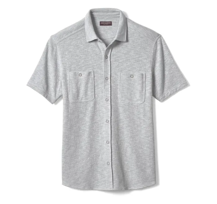 Johnston and Murphy Double Pocket Knit Shirt Gray Men ShortSleeve Shirts Johnston and Murphy Double Pocket Knit Shirt Gray Men ShortSleeve Shirts