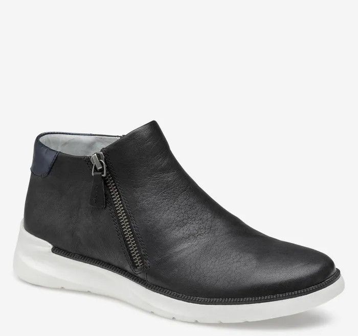 Johnston and Murphy Emery Zip Bootie Black Italian Washed Sheepskin Women Boots and Booties Johnston and Murphy Emery Zip Bootie Black Italian Washed Sheepskin Women Boots and Booties