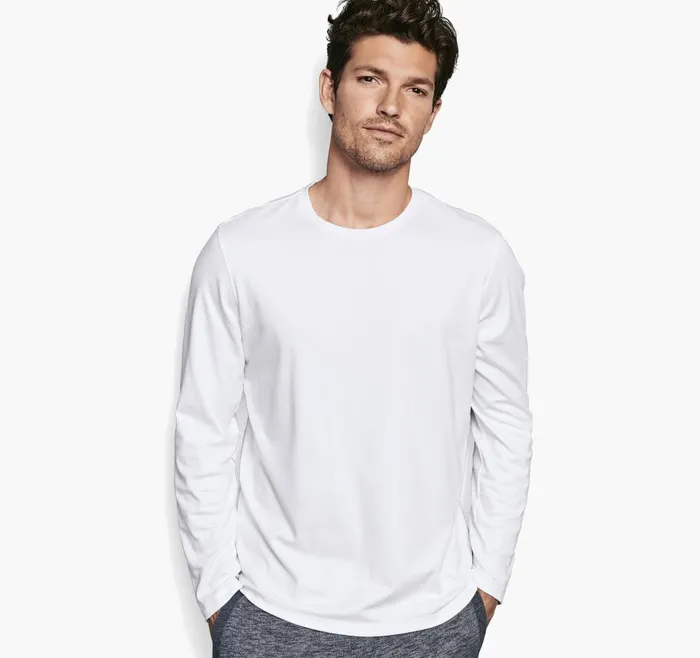 Johnston and Murphy Essential LongSleeve Tee White Men Polos and Tees Johnston and Murphy Essential LongSleeve Tee White Men Polos and Tees