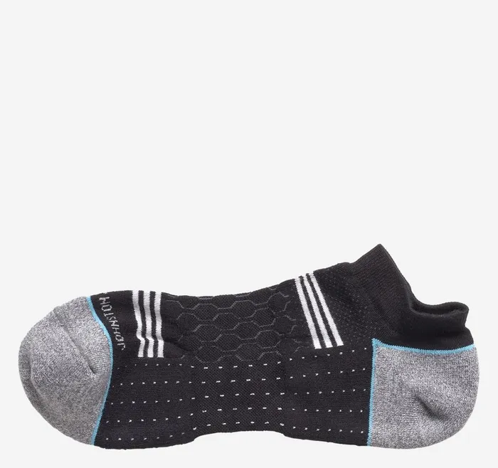 Johnston and Murphy First In Comfort Ankle Socks Black Sport Stripe Men Socks