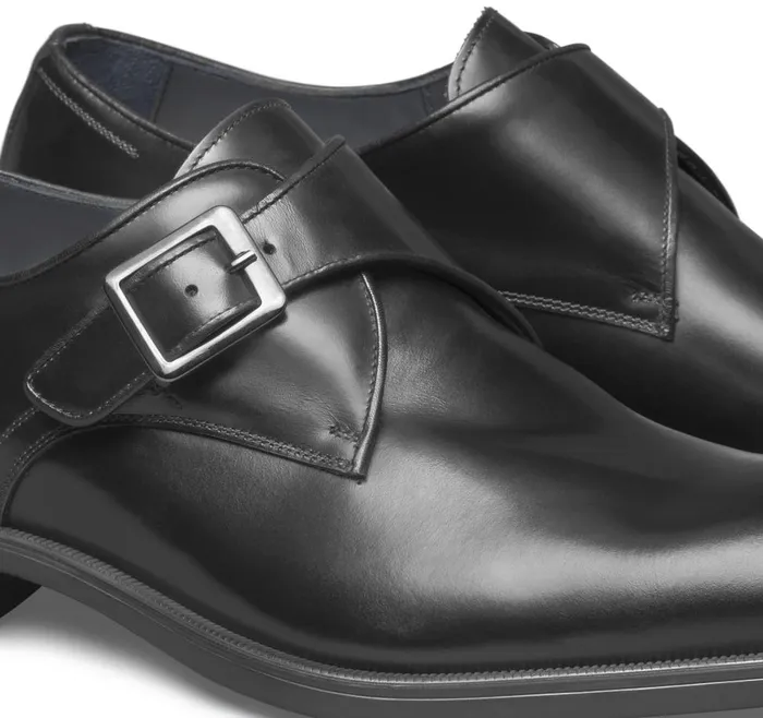 Johnston and Murphy Flynch Monk Strap Black Italian Calfskin Men SlipOns Johnston and Murphy Flynch Monk Strap Black Italian Calfskin Men SlipOns