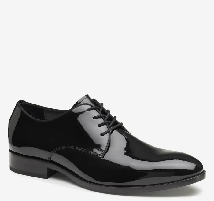 Johnston and Murphy Gavney Plain Toe Black Patent Men Formal Shoes