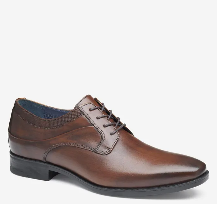 Johnston and Murphy Gibbons Plain Toe Mahogany Full Grain Men LaceUps