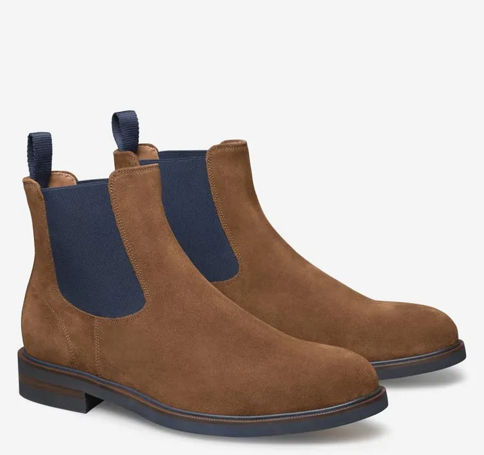 Johnston and Murphy Hartley Chelsea Boot Snuff Italian Suede Men Boots