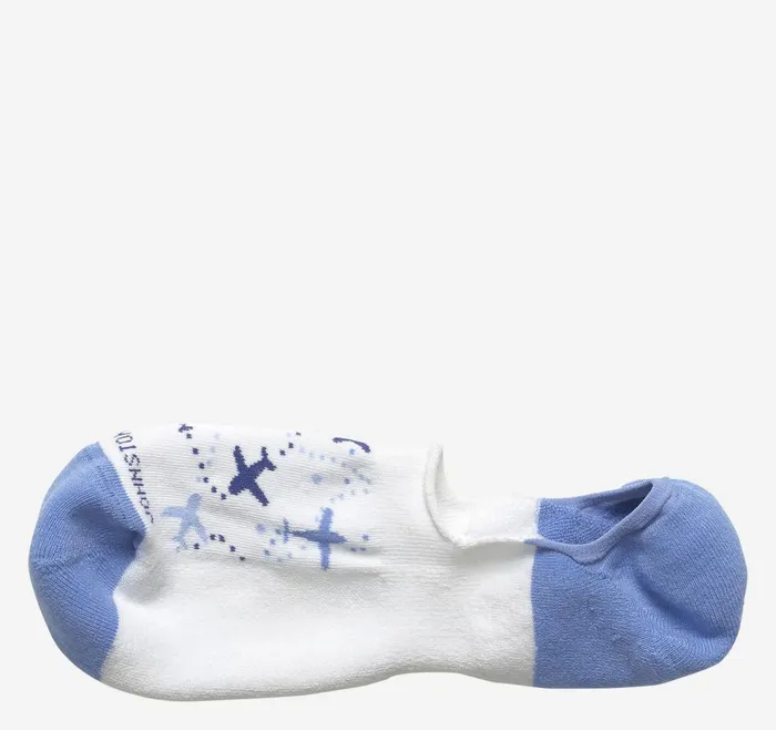 Johnston and Murphy HighCut Liner Socks White Airplane Men Socks